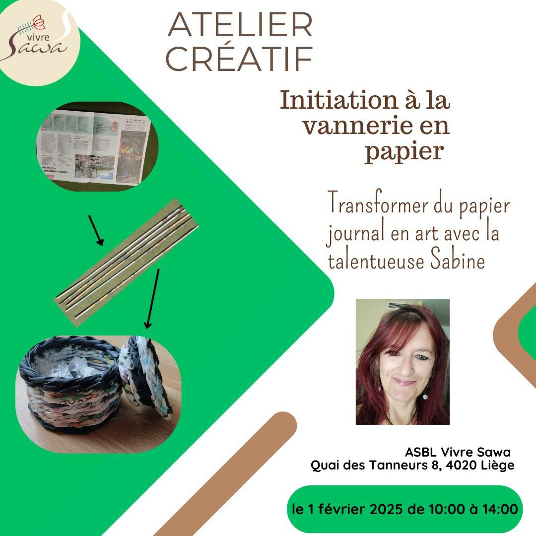 ATELIER CR\u00c9ATIF\nInitiation \u00e0 la vannerie en papier