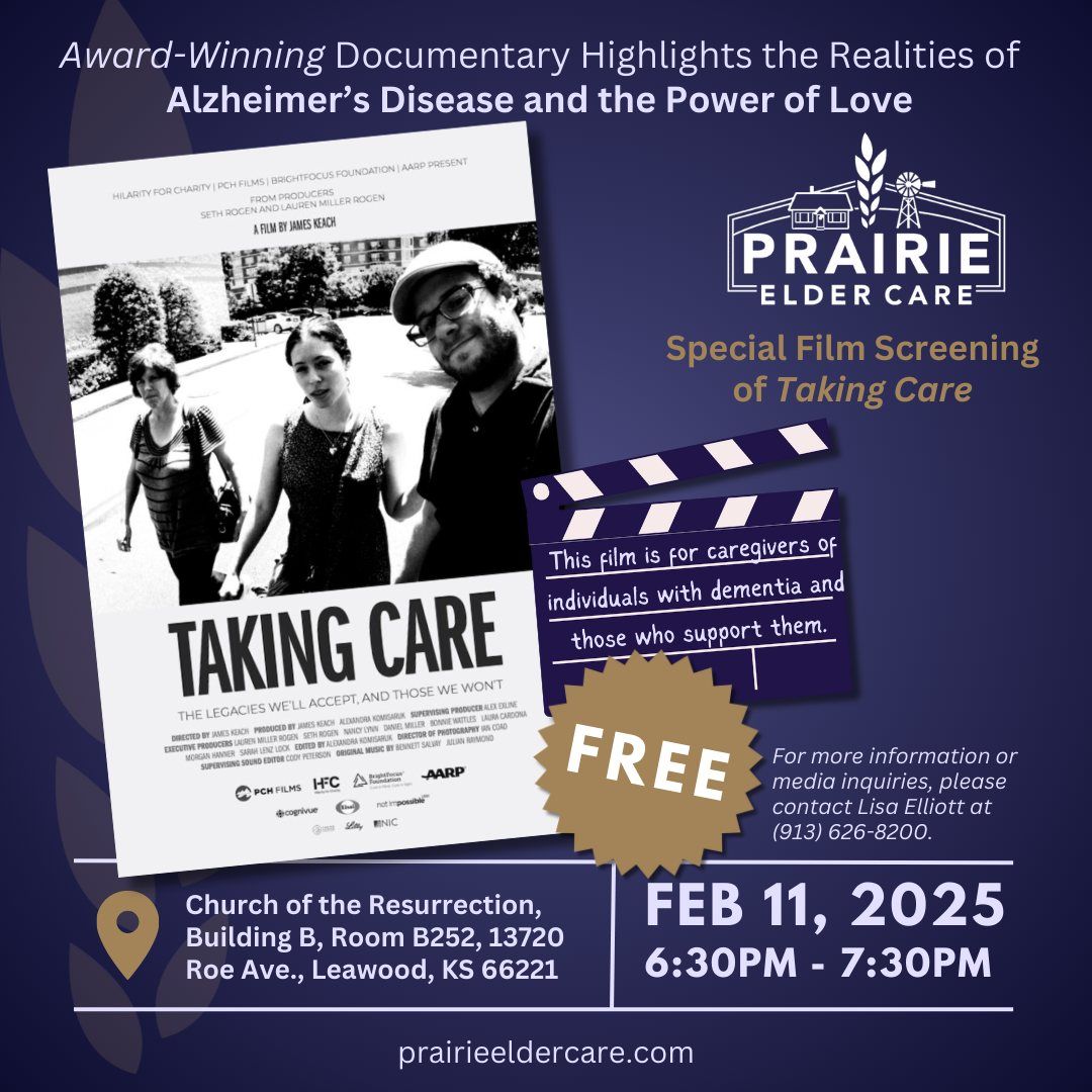 Prairie Elder Care Sponsors FREE Special Film Screening of Taking Care