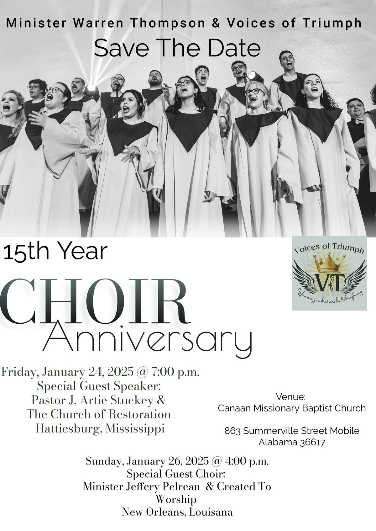 Min. W. Thompson & Voices of Triumph 15th Year Choir Anniversary