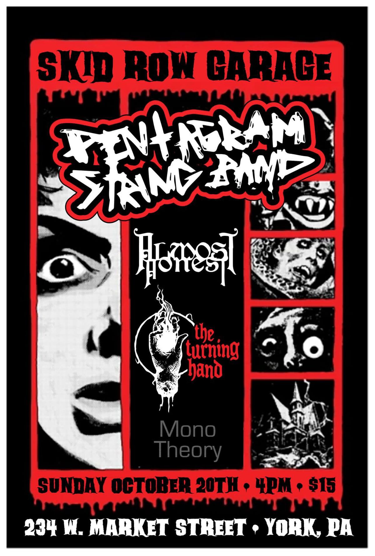 The Pentagram String Band, Almost Honest, Mono Theory, and The Turning Hand at Skid Row Garage