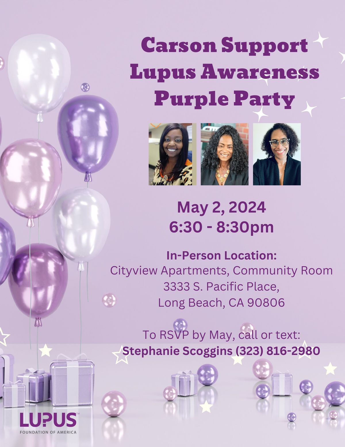 Carson Support Lupus Awareness Purple Party