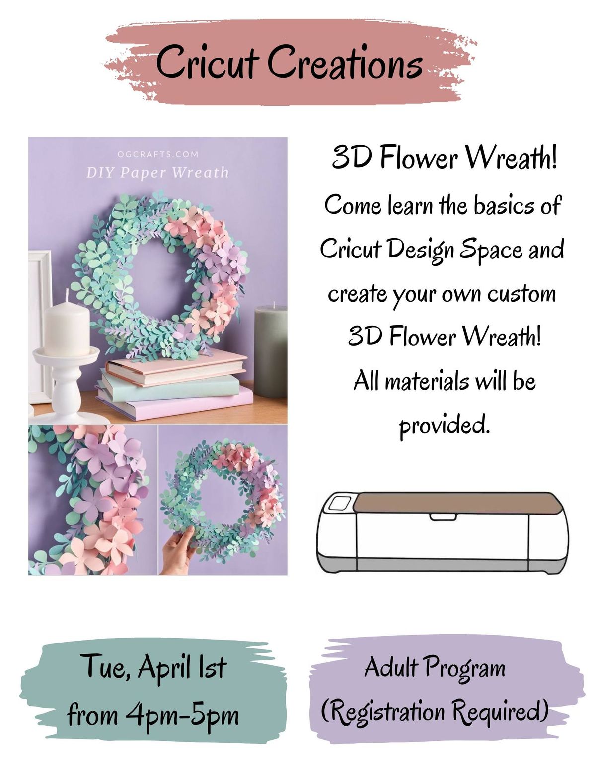 Cricut Creations: 3D Flower Wreath