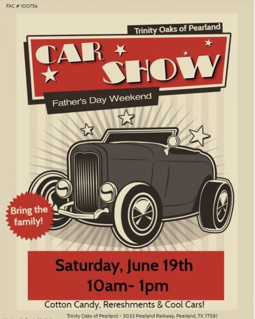 Fathers Day Car Show At Trinity Oaks Trinity Oaks Of Pearland 19 June 2021