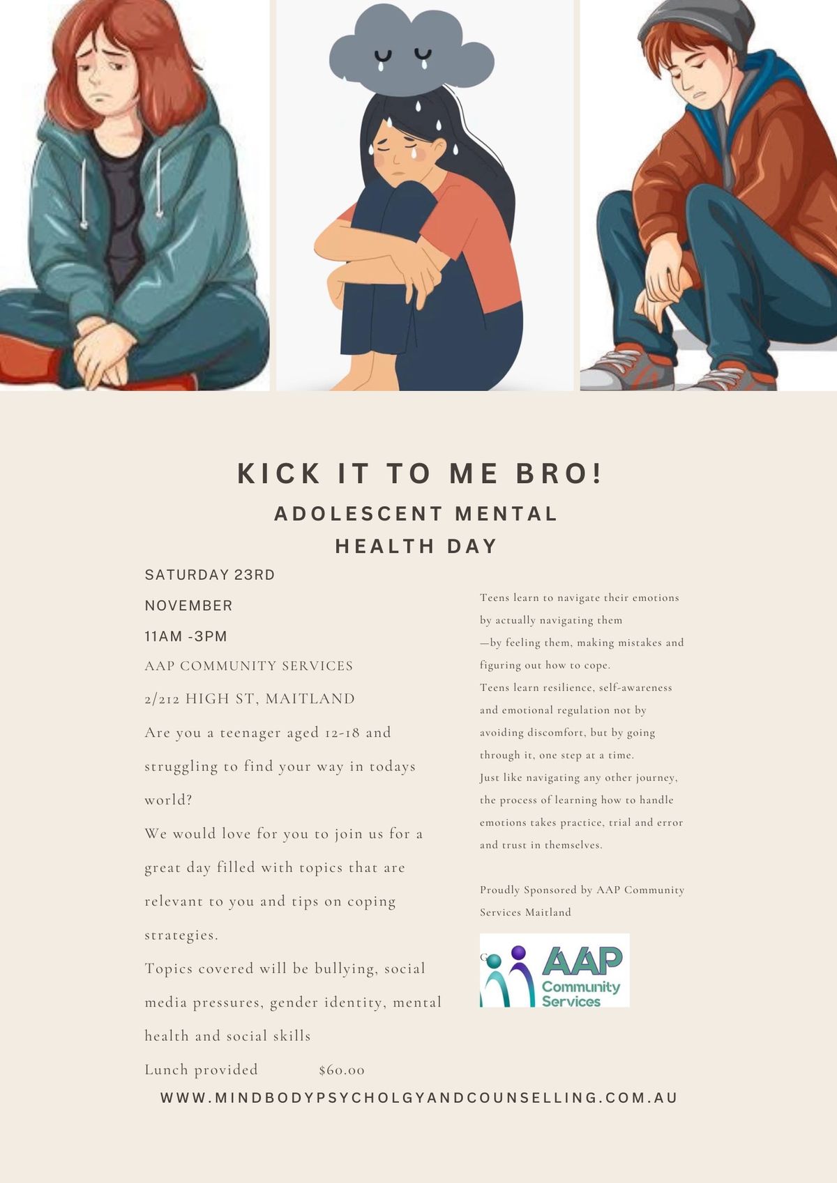 TEEN MENTAL HEALTH DAY - \u201cKick It to Me Bro\u201d