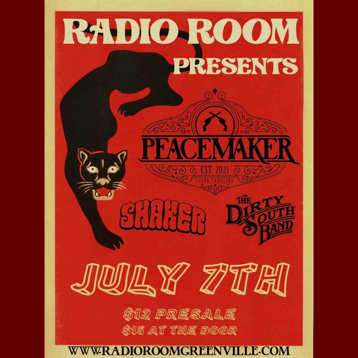 Radio Room Presents: Peacemaker with Shaker and The "Dirty South" Band at Doc's Tavern