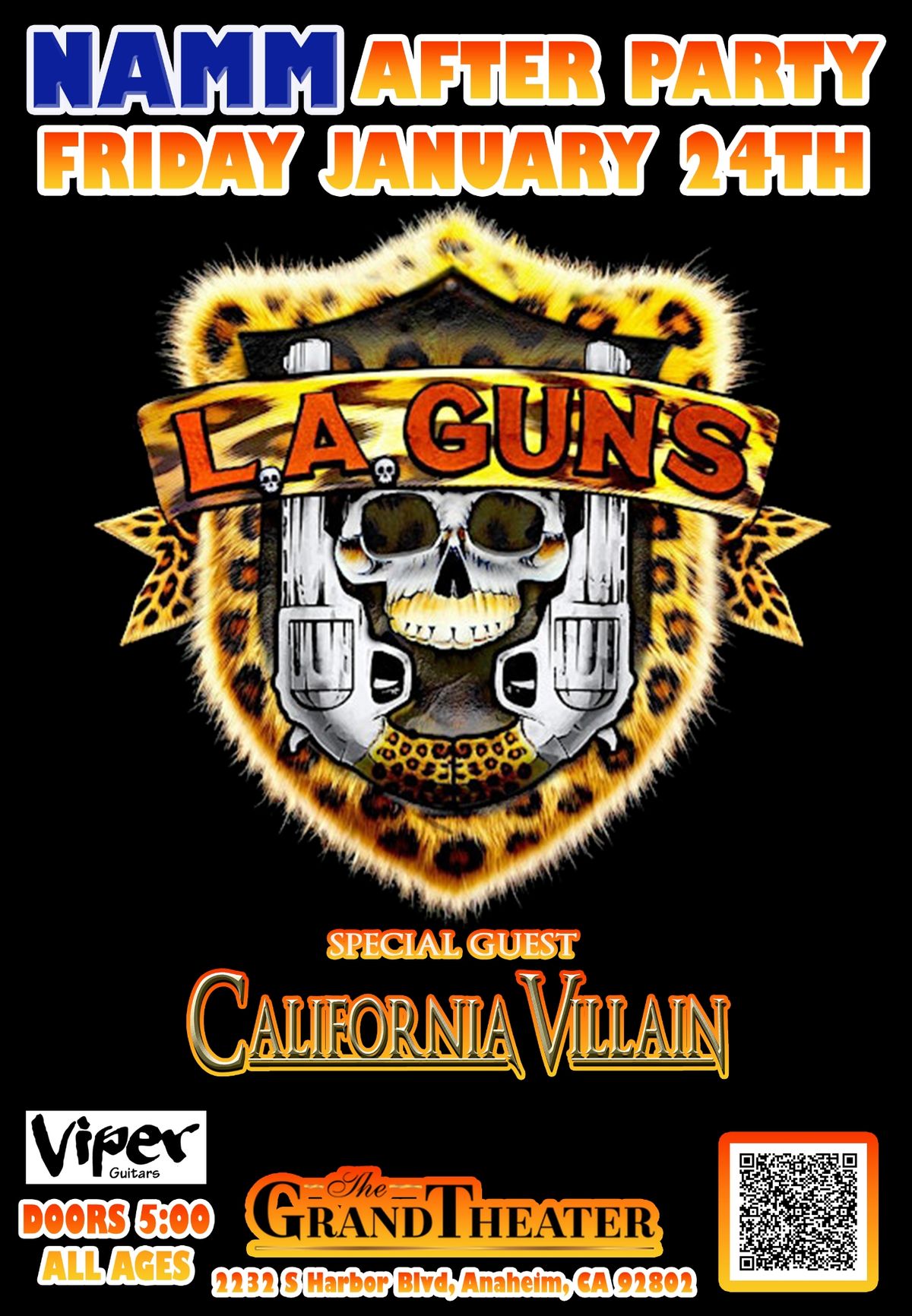 LA GUNS special guest California Villain NAMM After Party  Friday Jan 24th at The  Grand Theater  