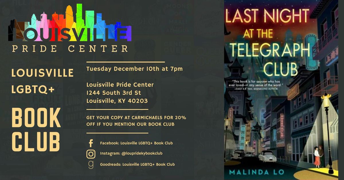 LGBTQ+ Book Club December Meeting: "Last Night at the Telegraph Club" by Malinda Lo