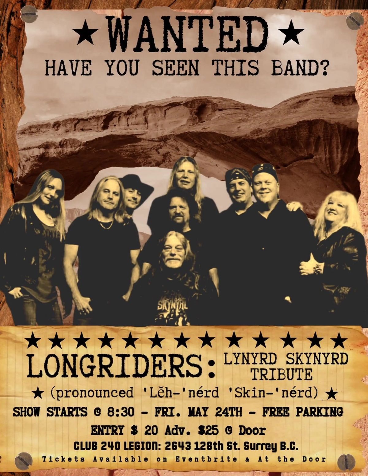 LONGRIDERS: LYNYRD SKYNYRD TRIBUTE LIVE! @ CLUB 240 WHITE ROCK!