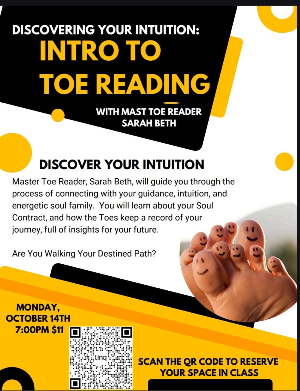 Discover Your Intuition: Intro to Toe Reading with Master Toe Reader Sarah Beth