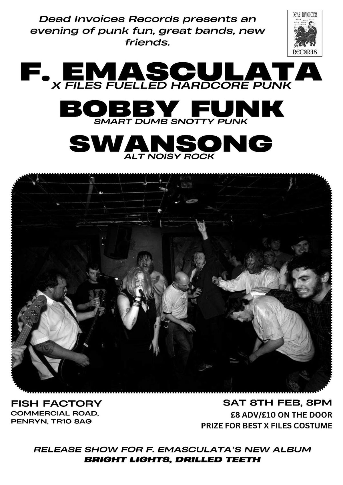 F.EMASCULATA *Release show!* \/\/ BOBBY FUNK \/\/ SWANSONG \/\/ OLD FOES