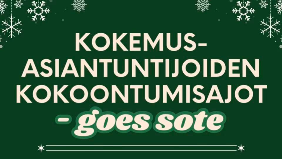 Kokemusasiantuntijoiden kokoontumisajot -goes sote