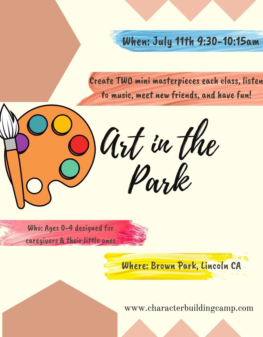 Mommy and Me Art in the Park- JULY 11th- Brown Park Lincoln, CA