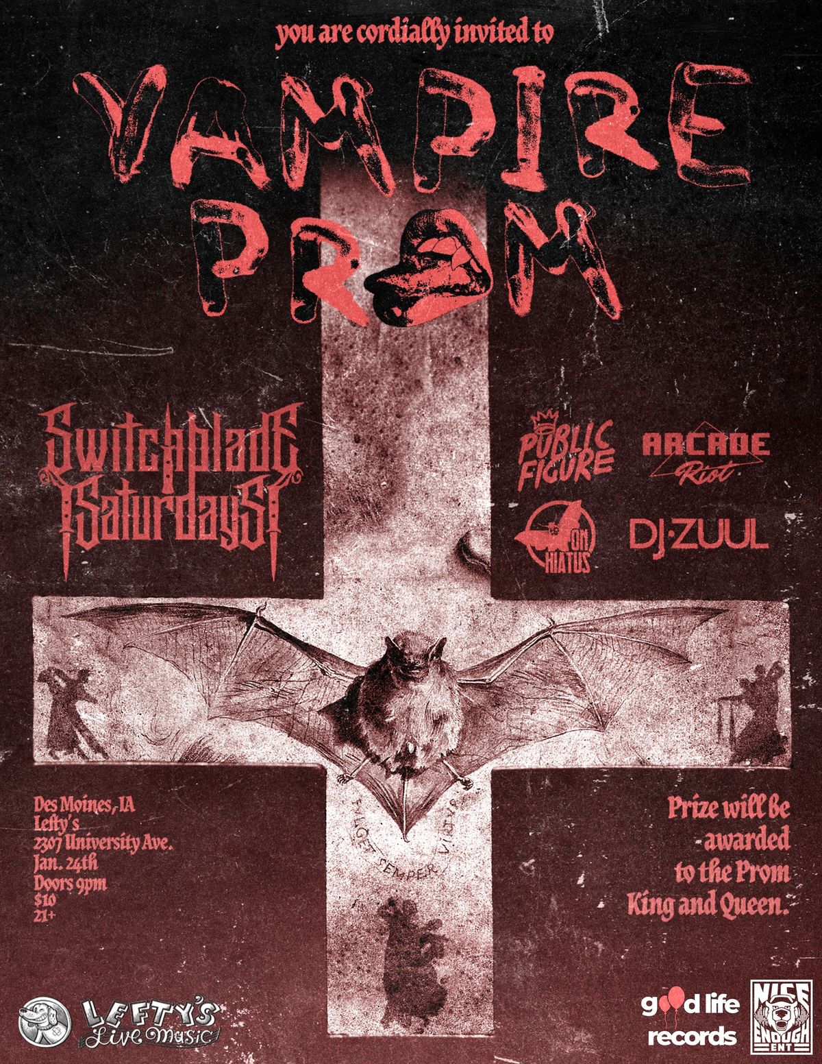 VAMPIRE PROM!  Featuring Switchblade Saturdays, Public Figure, Arcade Riot, On Hiatus and DJ ZUUL! 