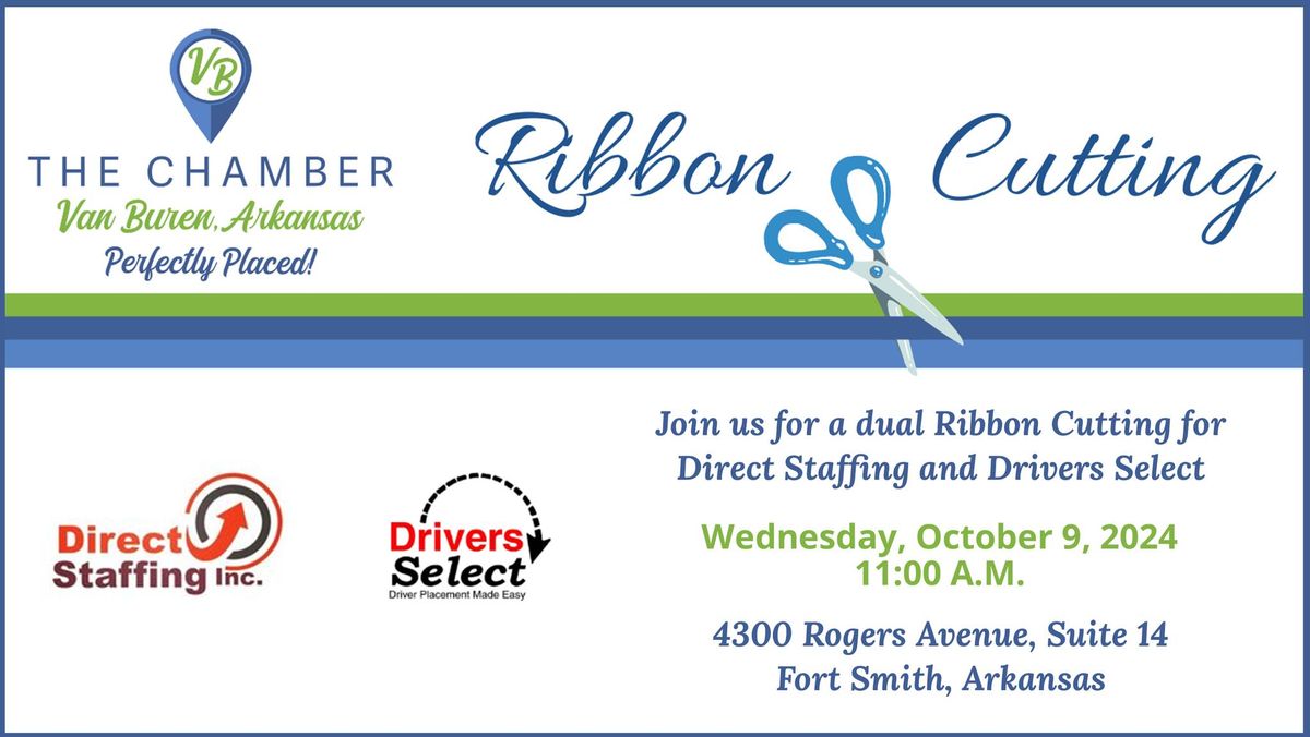 Ribbon Cutting for Direct Staffing, Inc and Drivers Select