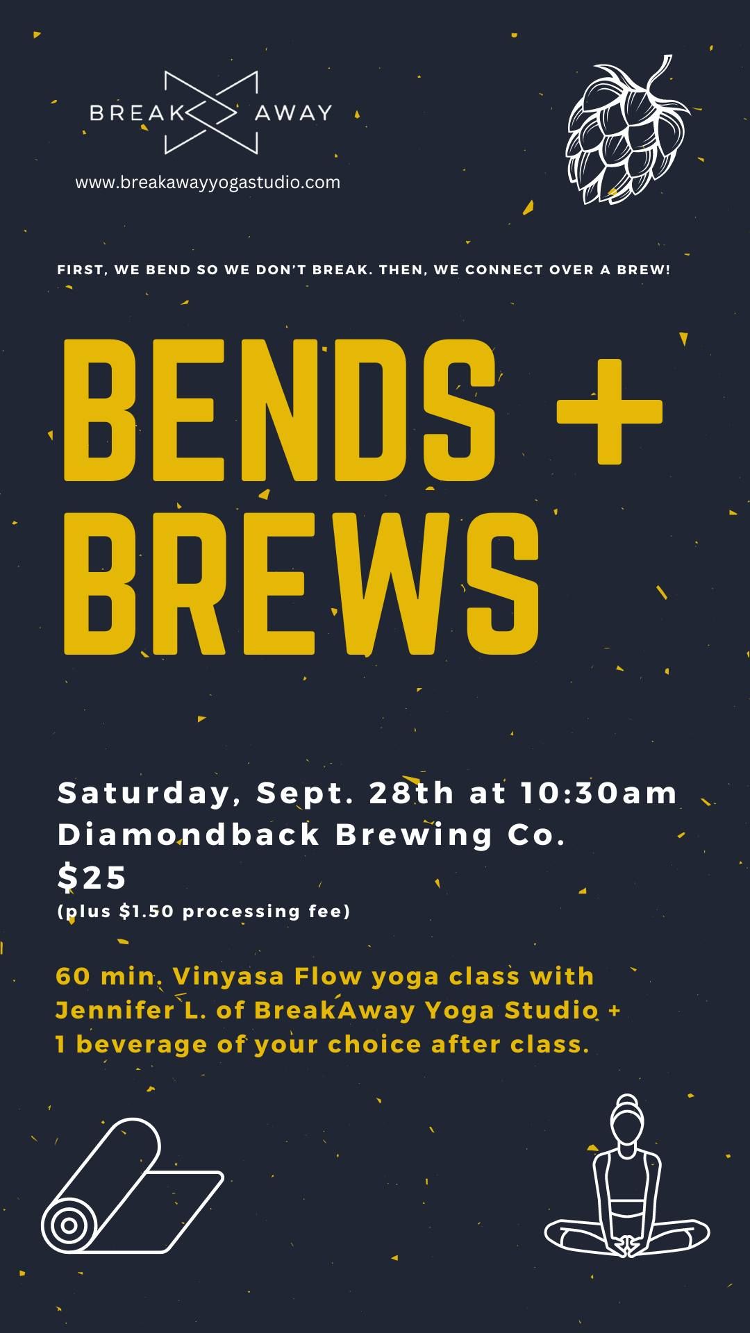 Bends + Brews: Yoga at Diamondback Brewing (Baltimore, MD)