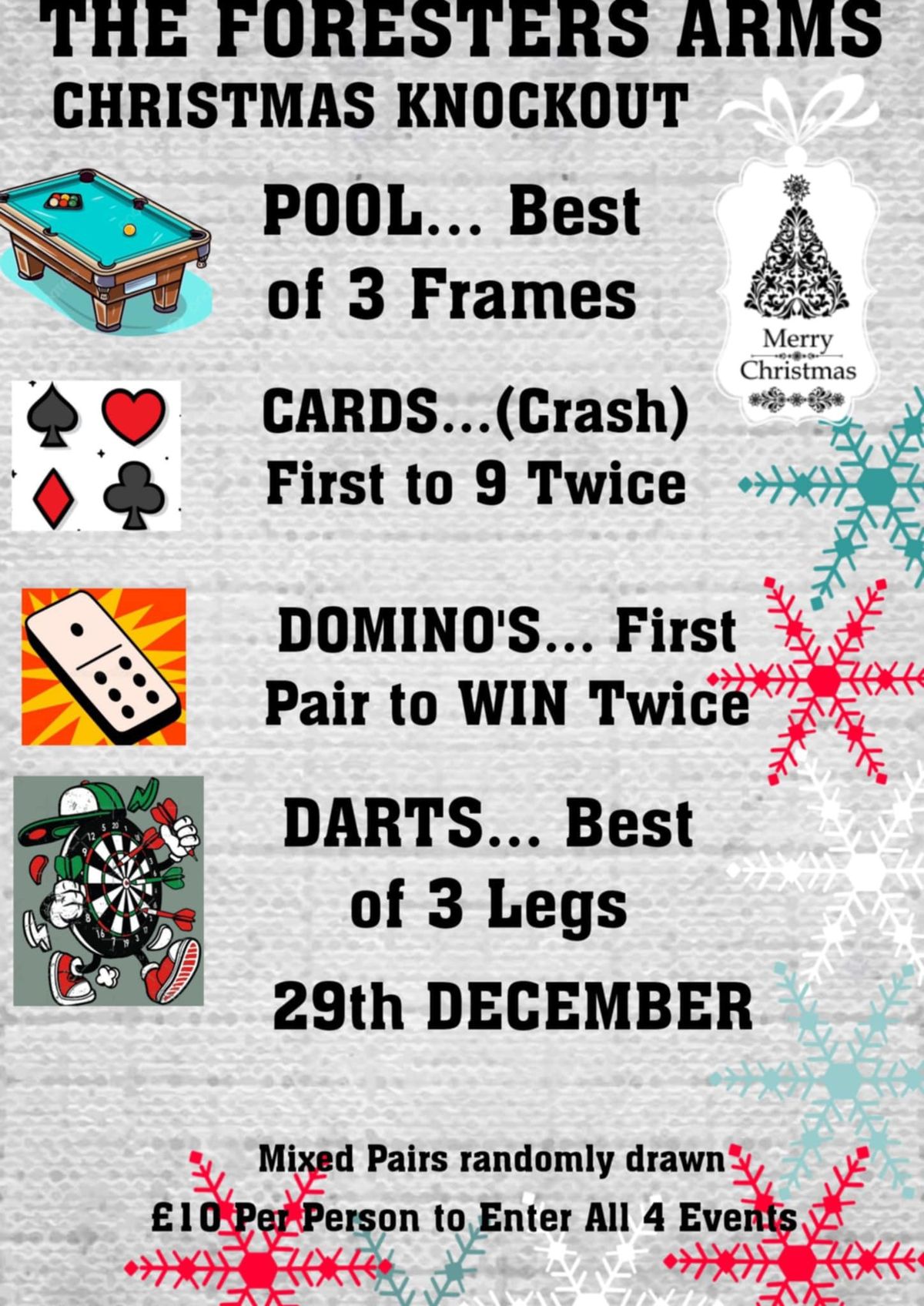 Foresters Christmas pairs knockouts