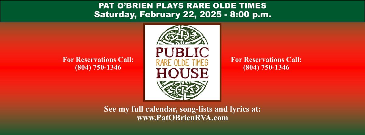 Pat O'Brien Live at Rare Olde Times Public House