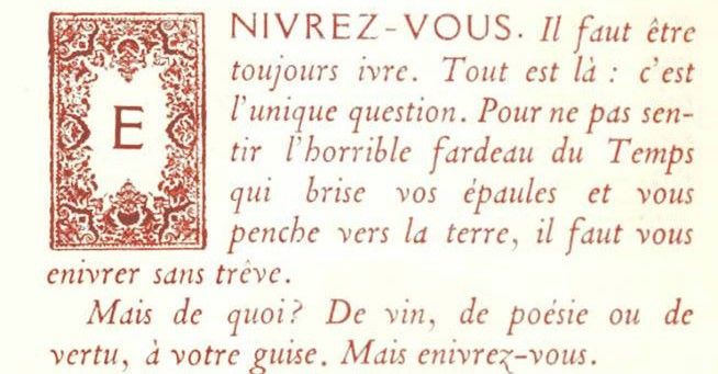 Enivrez-vous ! (De vin, de po\u00e9sie, ou de vertu !)