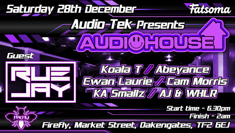 Audio Tek Events Christmas Shinding x Audio House Present  Rue Jay And Residents