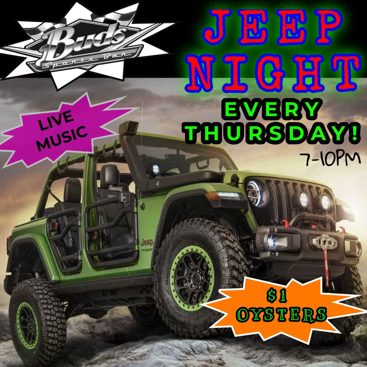 JEEP NIGHT @ BUDS EVERY THURSDAY! 