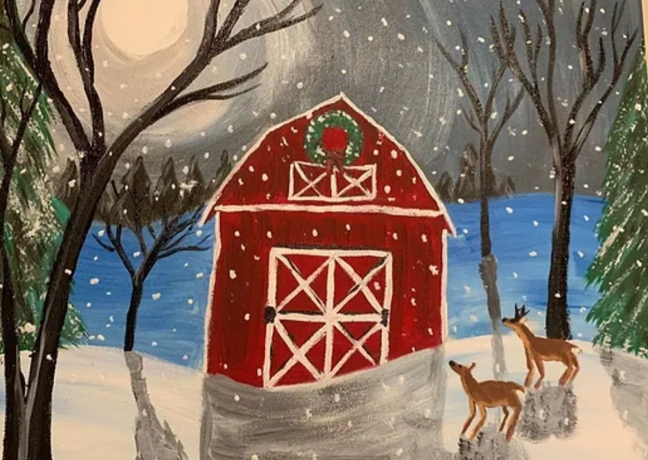 Paint with Friends: Winter Barn Bliss\ud83c\udfa8\u2728