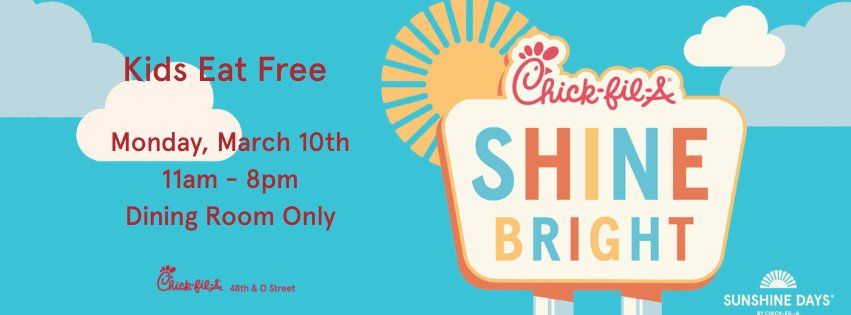 Kids Eat Free Monday March 10th