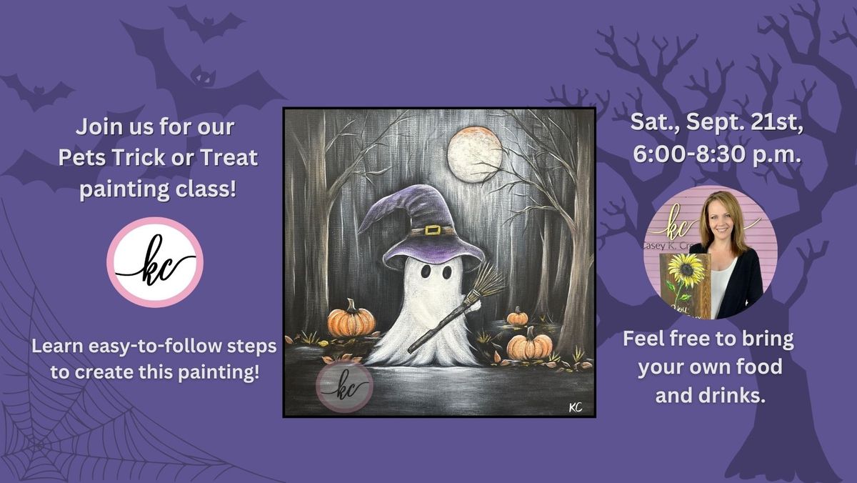 Bewitching Ghost Painting Class, Sat., Sept. 21st, 6:00-830 p.m.