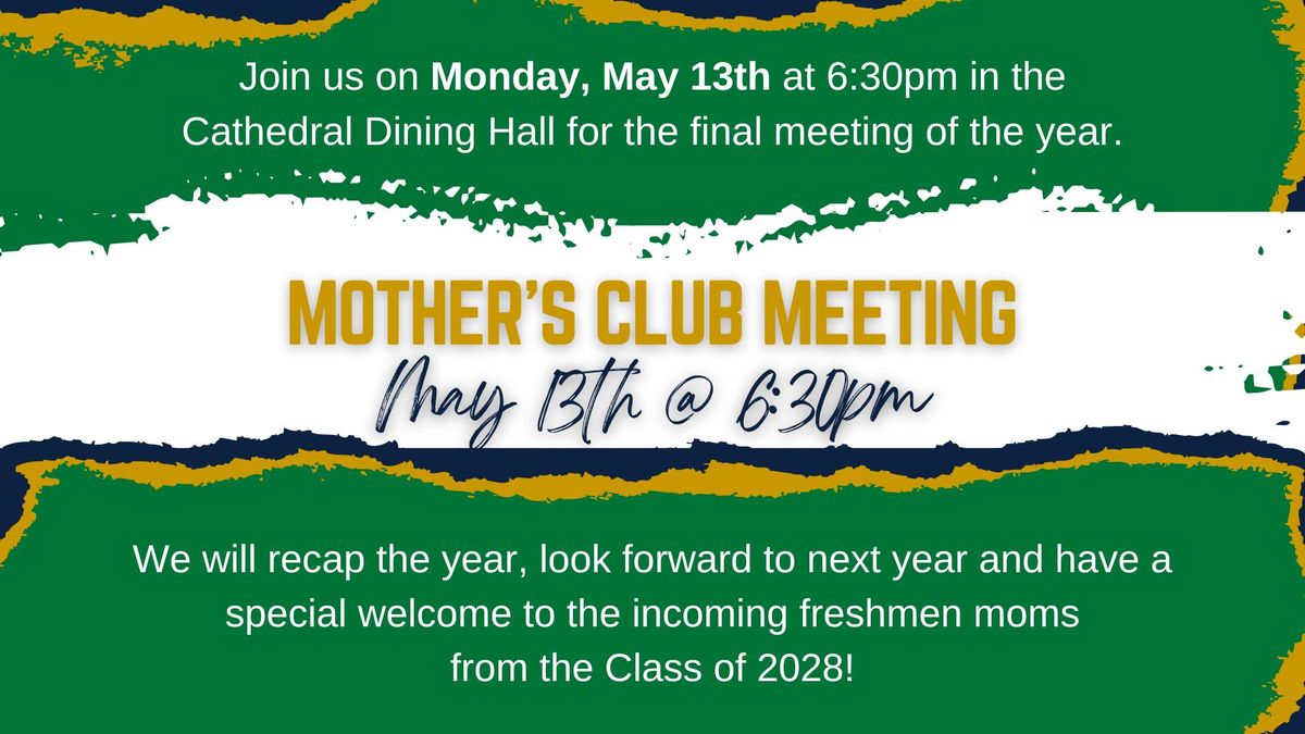 May 2024 - Mother's Club Meeting