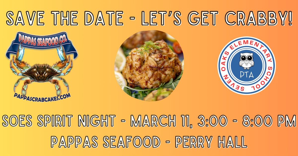 Pappas Seafood Spirit Night!