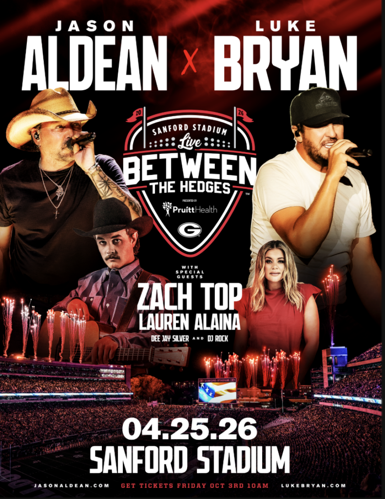 Live Between The Hedges - Luke Bryan, Jason Aldean, Zach Top, Lauren Aliana at Sanford Stadium
