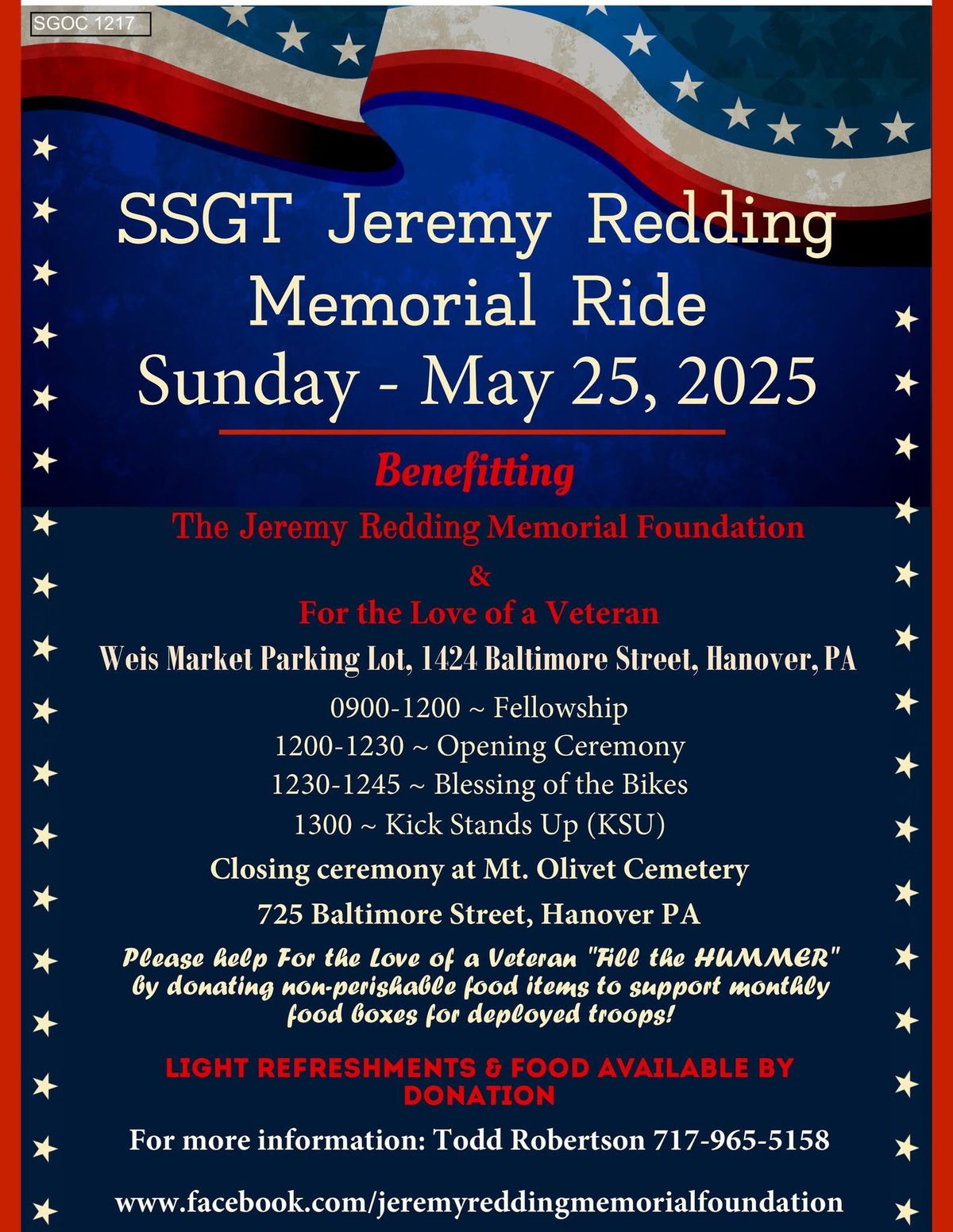 SSGT Jeremy Redding Memorial Ride 2025