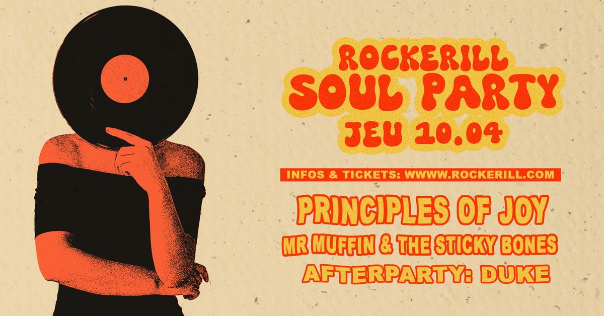 Rockerill Soul Party: Principles of Joy + Mr Muffin & The Sticky Bones + Duke 