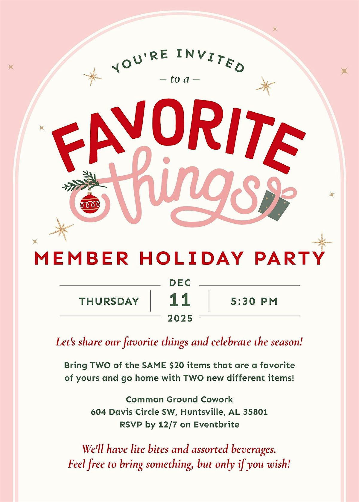 A Few of Our Favorite Things: Holiday Party at Common Ground (Members Only)