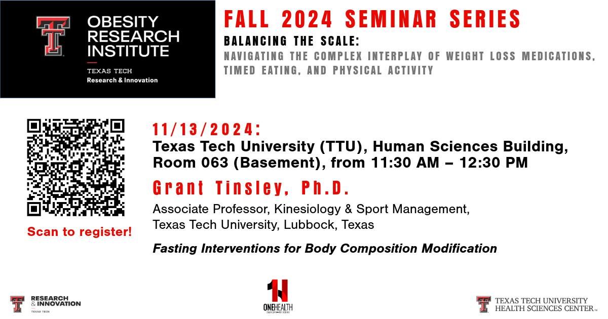 ORI Fall Seminar presents: Grant Tinsley, Ph.D.