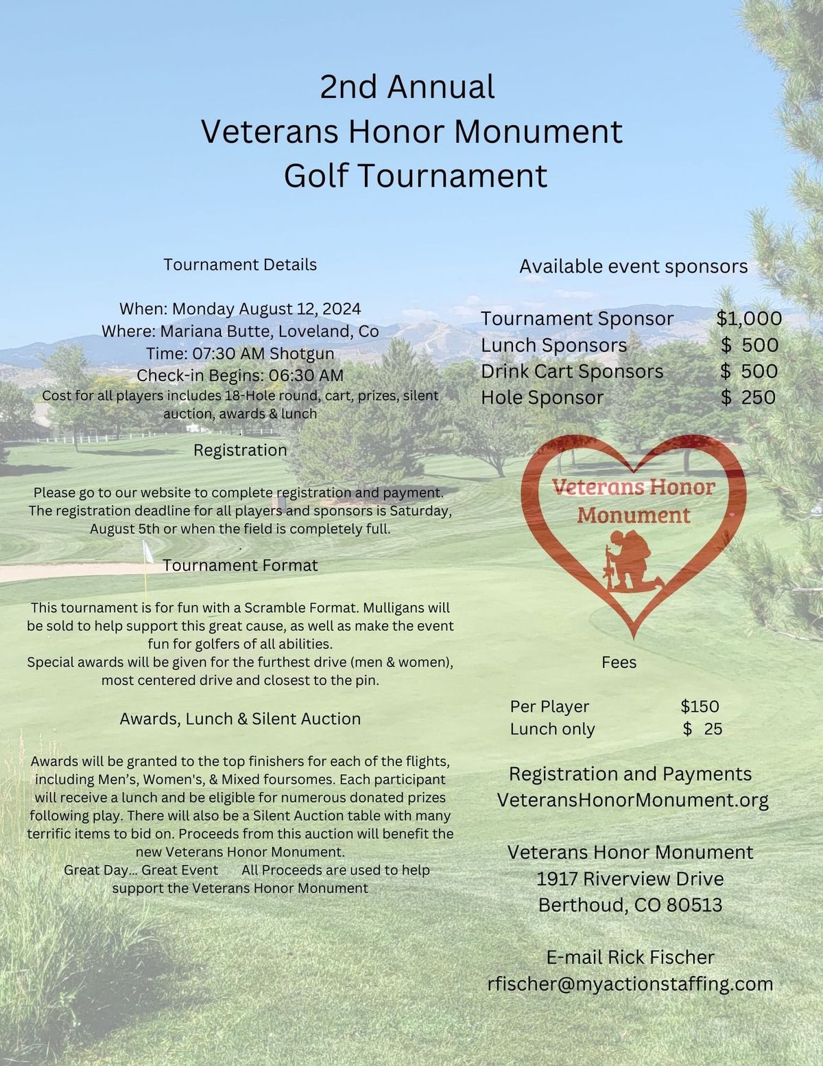 2nd Annual Veterans Honor Monument Golf Tournament 