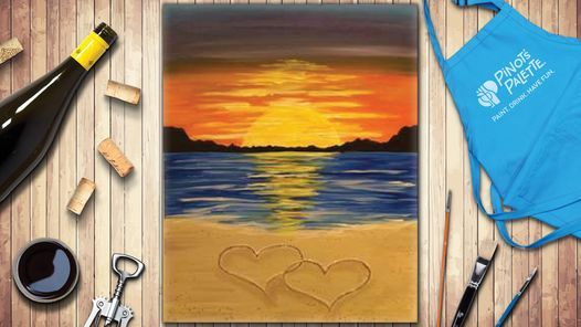 Romance on the Beach Paint and Sip Class