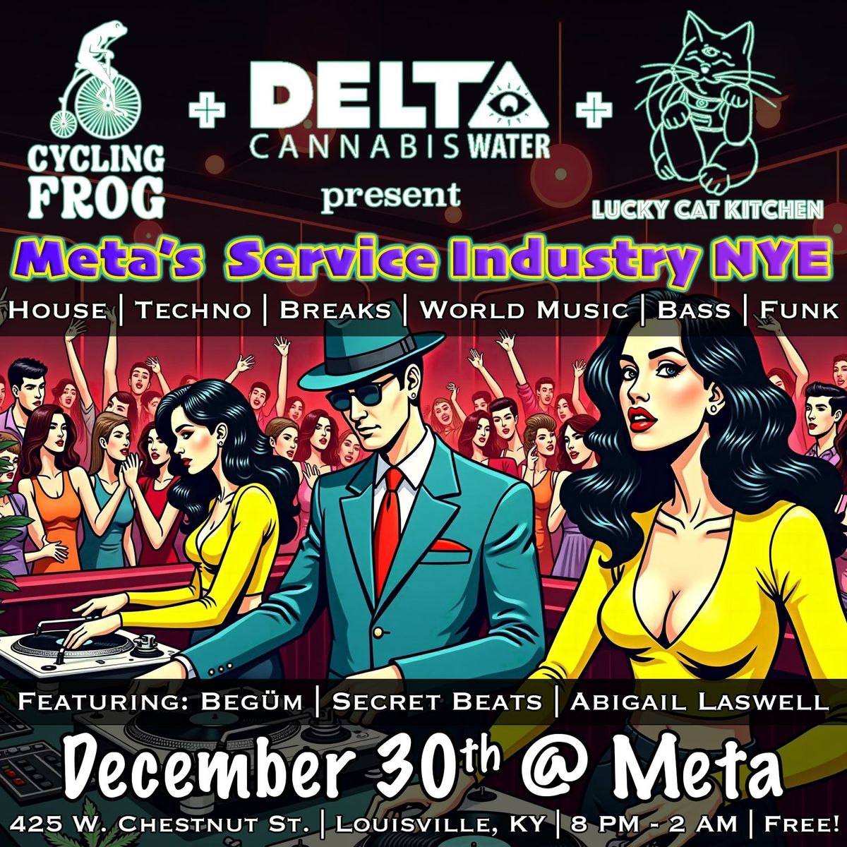 Meta's Service Industry NYE feat. BEG\u00dcM, Secret Beats, and Abigail Laswell