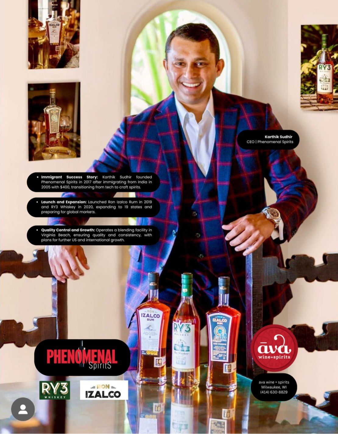 RY3 Whiskey Event at Ayra's Bourbon Lounge - Karthik Sudhir - June 24th, 2024 - 6pm to 8pm
