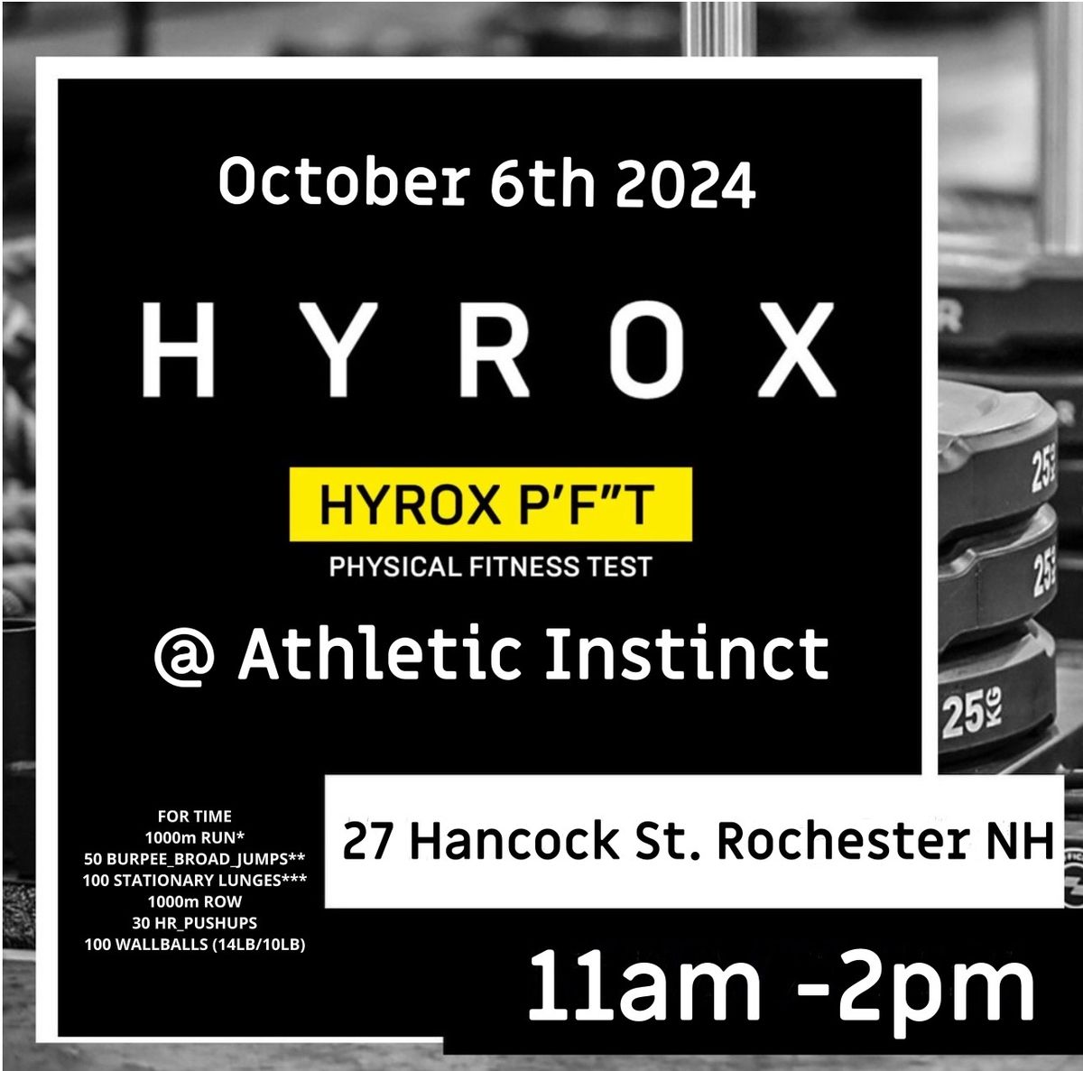 HYROX PFT @ Athletic Instinct