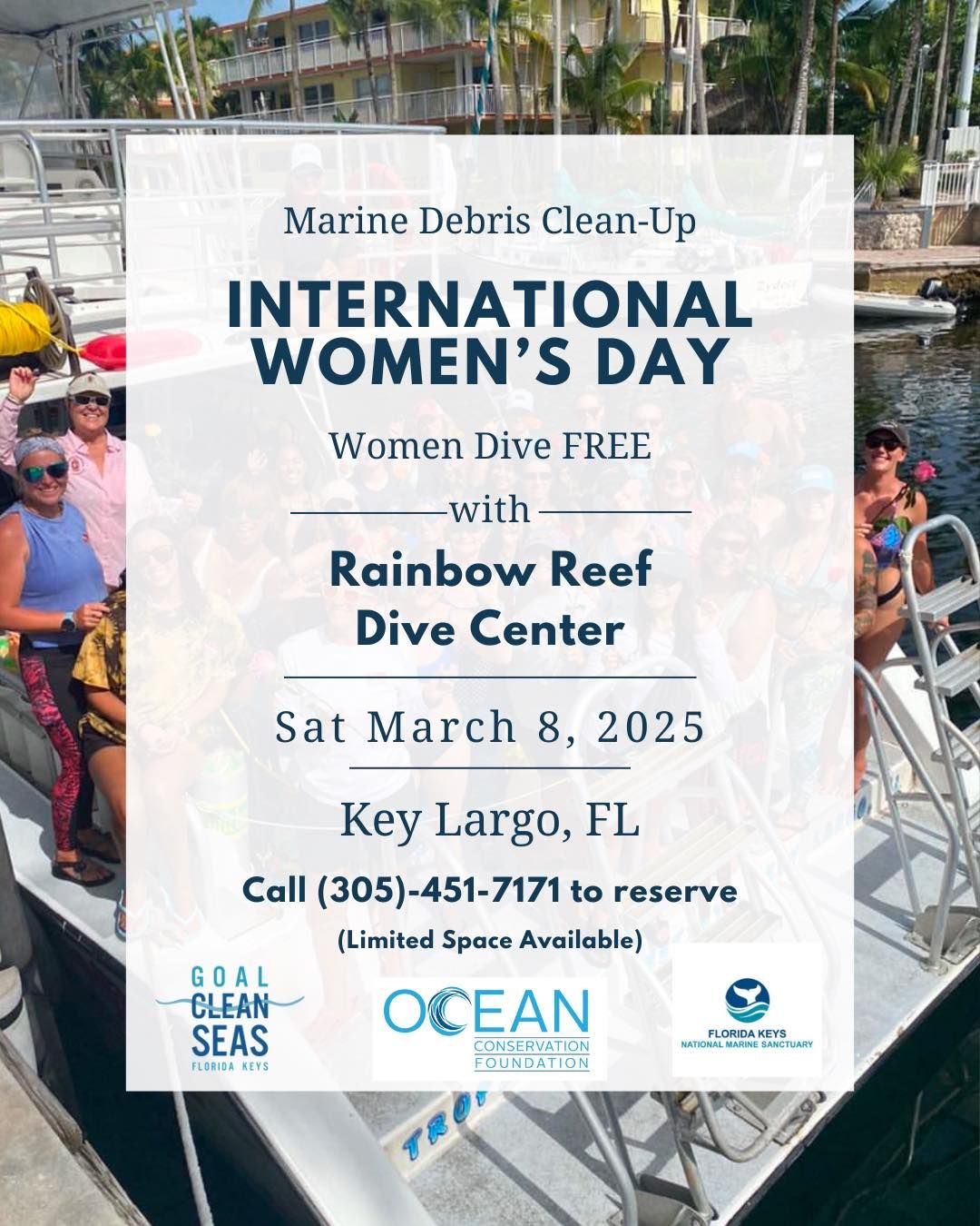 International Women's Day: Women Dive FREE with Rainbow Reef Dive Center