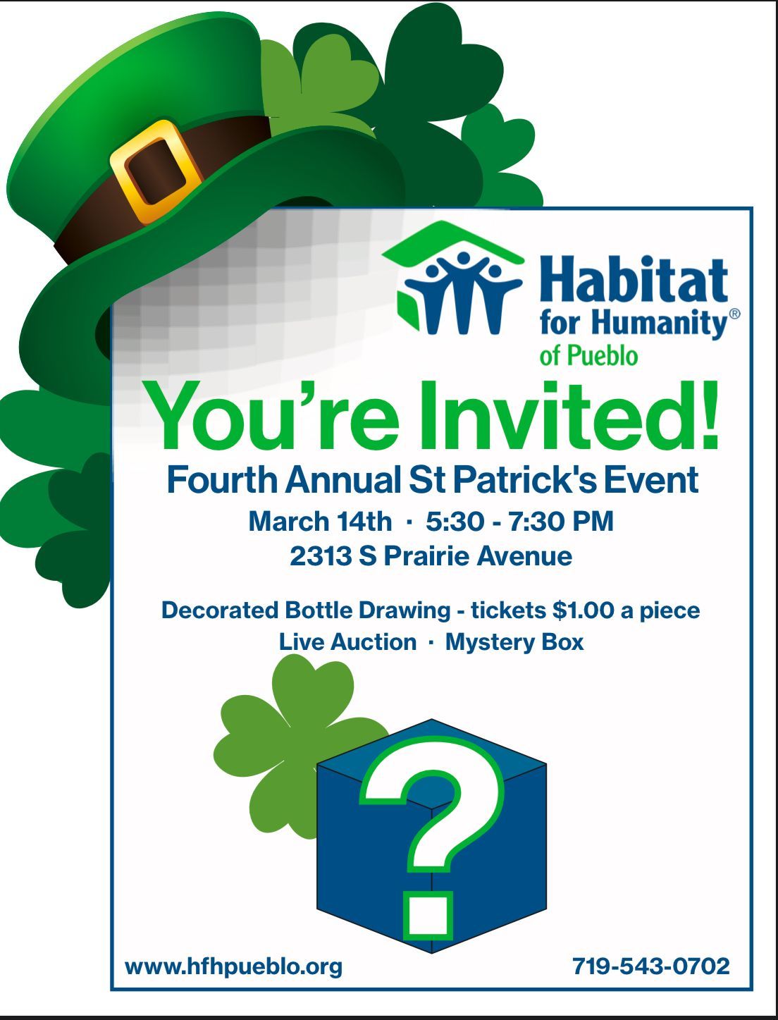 4th Annual St. Patrick's Day Celebration for Habitat for Humanity Pueblo Colorado