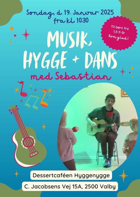 Musik, sang og dans med Sebastian 1\u00bd-5 \u00e5r