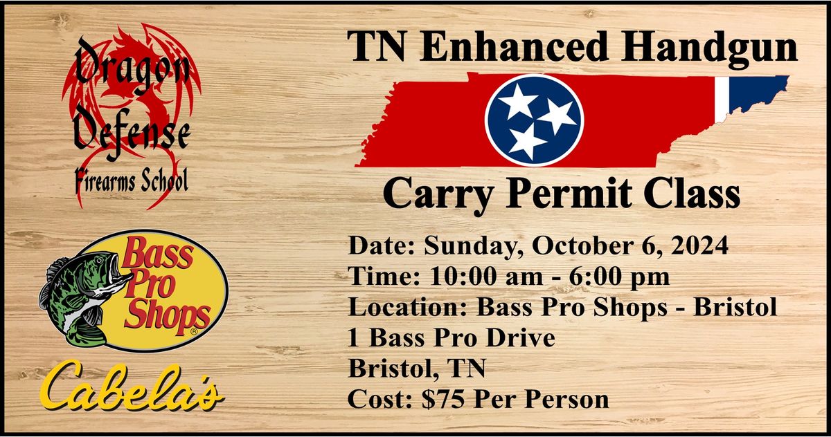 Tennessee Enhanced Handgun Carry Permit Class with Dragon Defense Firearms School 