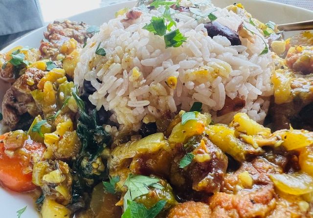 Jamaican Chicken Curry w\/Rice & Peas  