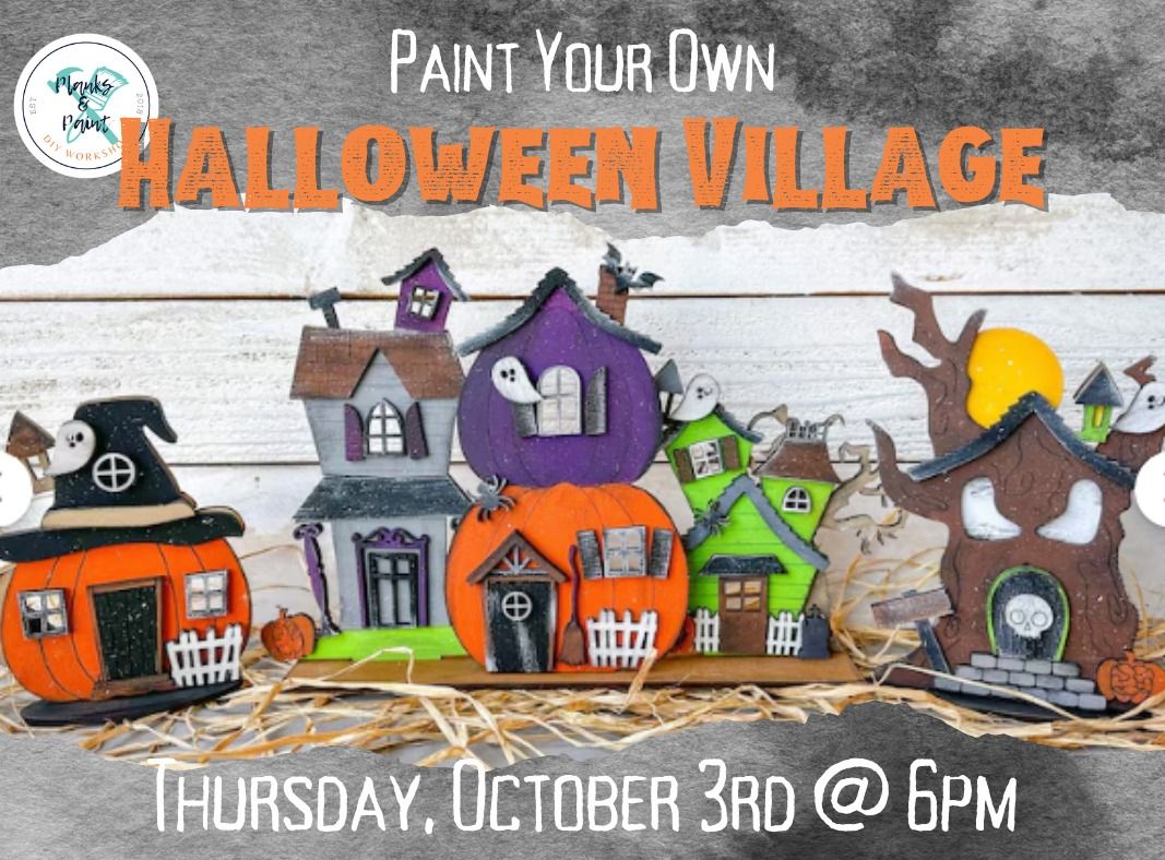 Paint Your Own Halloween Village