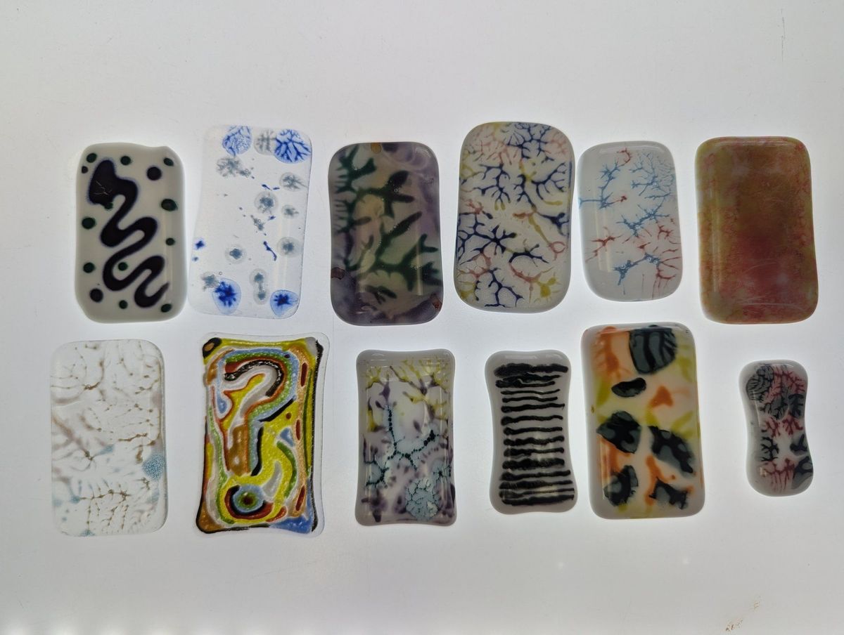 Fused Glass Painted Pendants