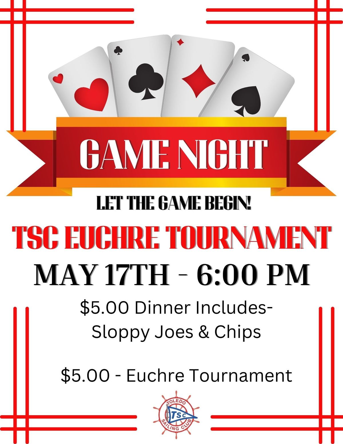 TSC Euchre Tournament - Not open to Public