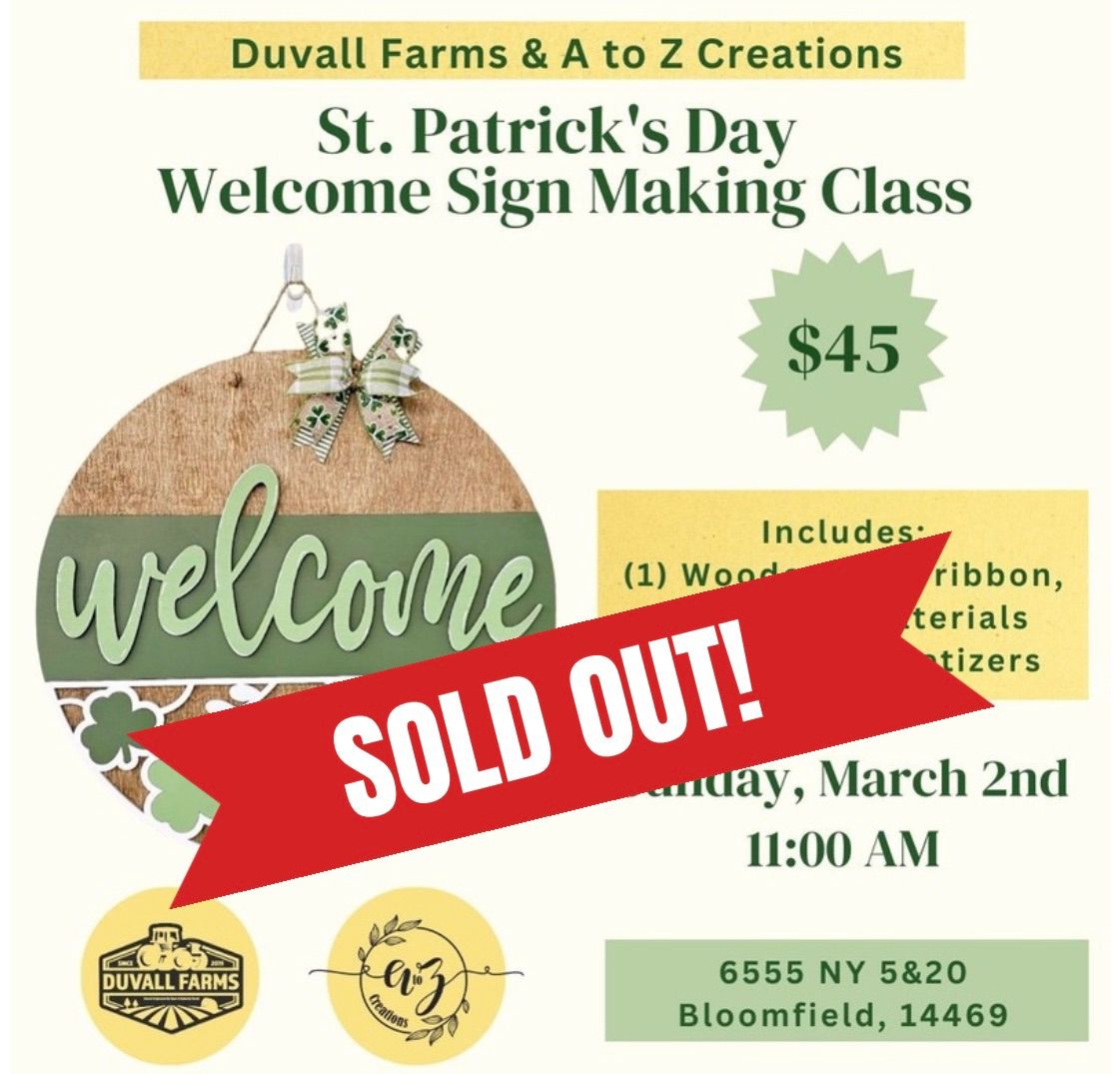 St. Patrick\u2019s Day Welcome Sign Class 