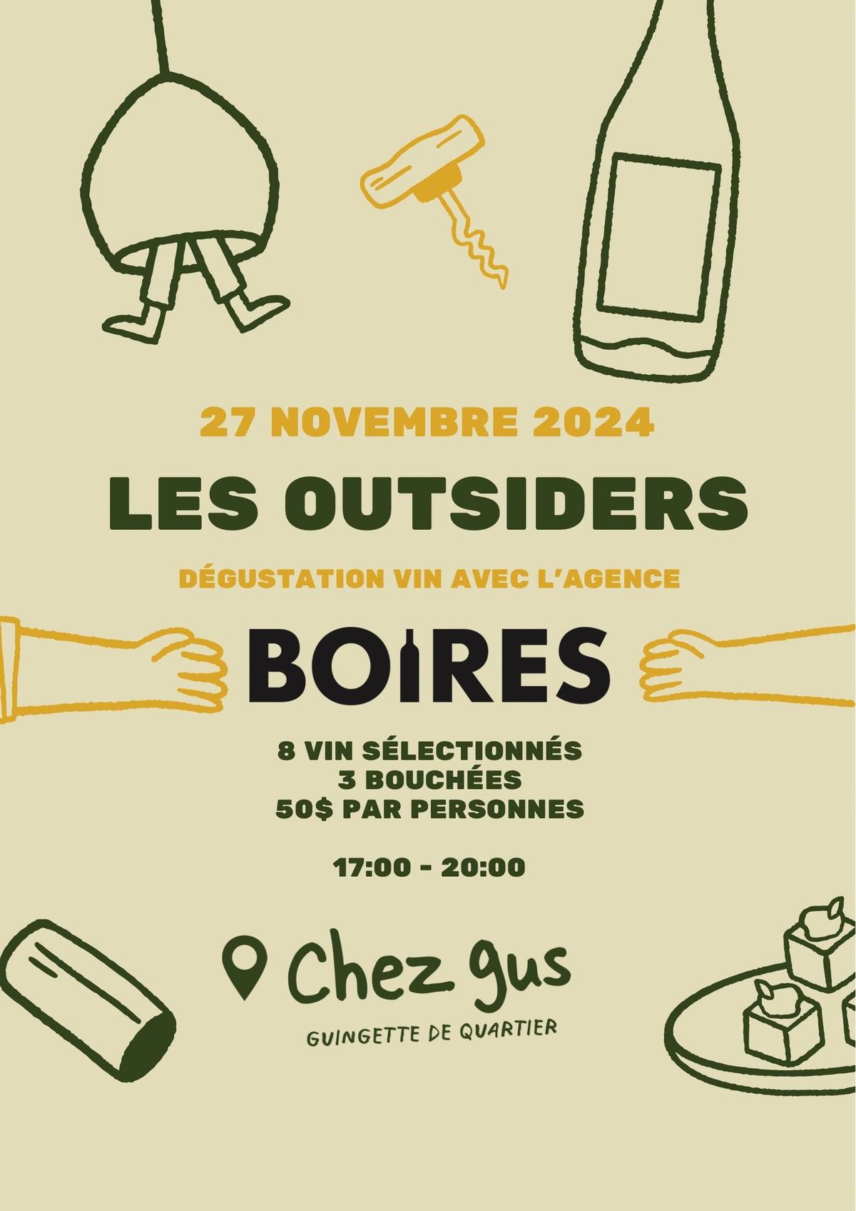 Les Outsiders \u2013 D\u00e9gustation de vin avec BOIRES