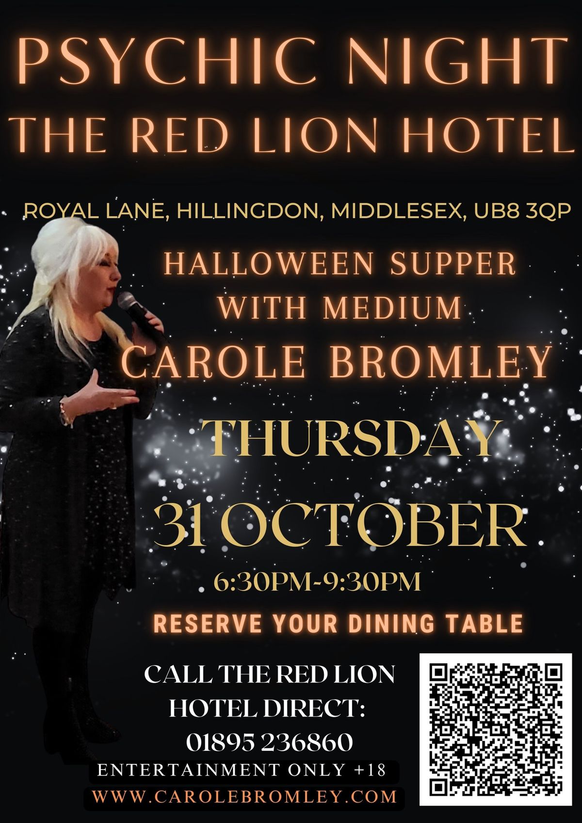 HALLOWEEN PSYCHIC SUPPER, RED LION HOTEL, HILLINGDON